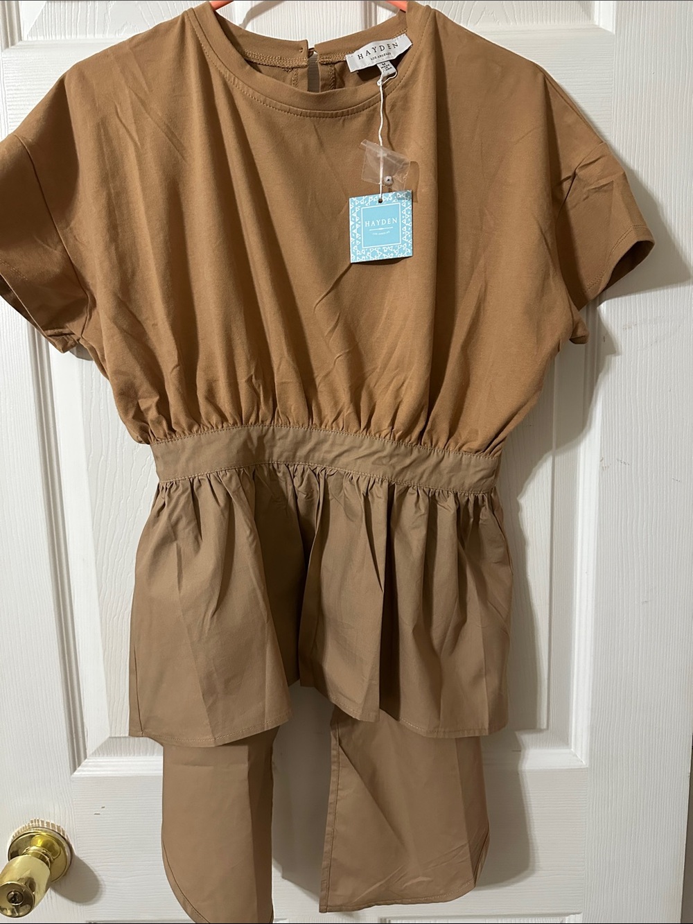 Hayden Tan Peplum Jumpsuit